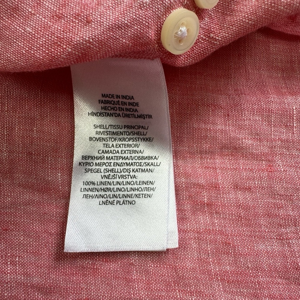 Polo Ralph Lauren Linen Long Sleeve Button Down Shirt Big & Tall Men 3XB Pink - Picture 11 of 11